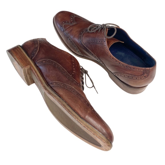 Cole Haan ✈︎ Madison Leather Wingtip Oxford Brogue Dress Shoe ✈︎ Mahogany Brown - Picture 9 of 16